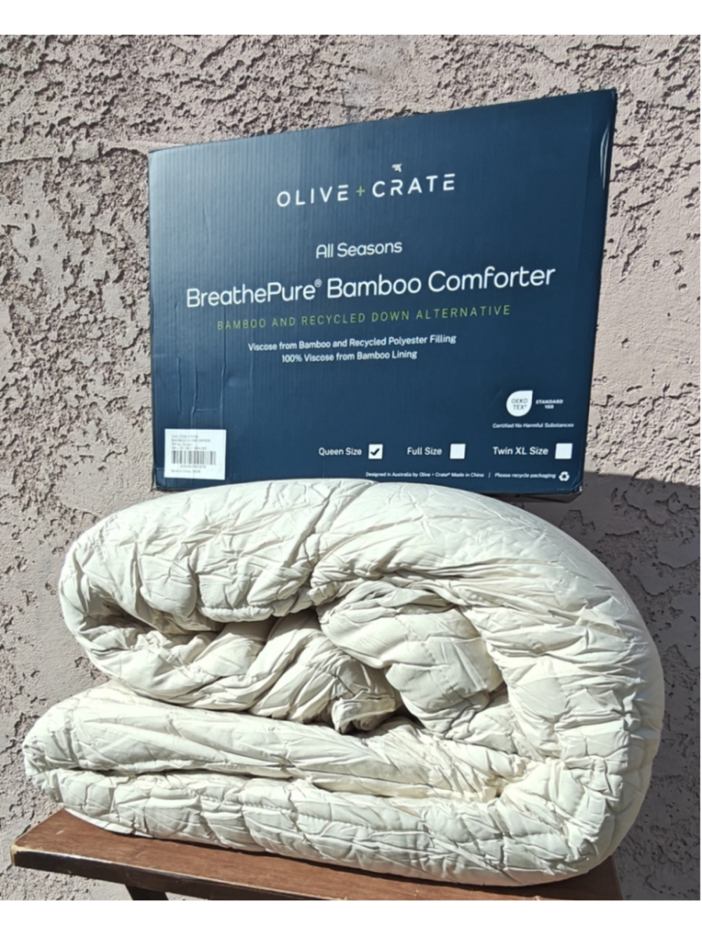 Olive Crate Viscose from Bamboo KING Cooling Comforter Duvet Insert Beige